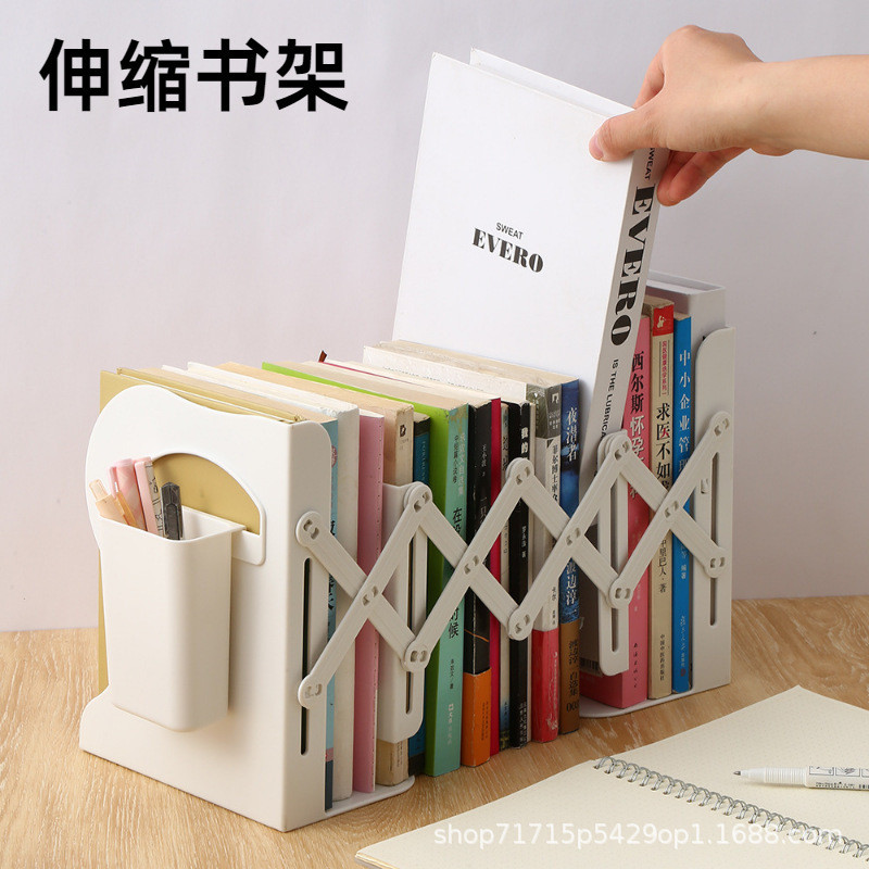 Student Desktop Vertical Bookshelf Retractable Bookstand Shelf Desktop ...