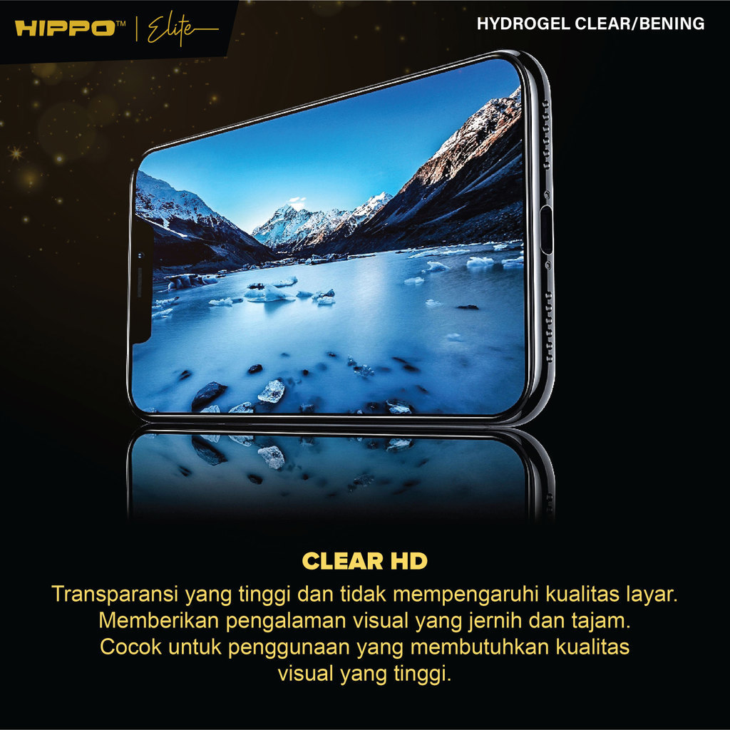 Hippo Elite HYDROGEL Clear / Anti Spy / Matte / Anti UV Blue Light ALL Type Handphone - Anti Gores - Not Tempered Glass - Full Screen - Gambar 2
