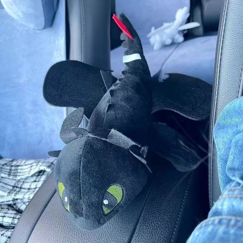 Boneka Toothless Dekorasi Kendaraan Mobil/Motor/Helm Motor Imut Lucu Menggemaskan / Bantal Night Furry Boneka White Toothless Boneka How To Train Dragon - Gambar 4
