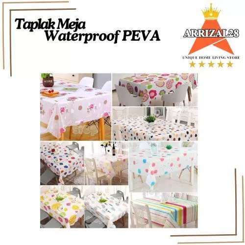 *BESAR* (UKURAN 180X137) TAPLAK MEJA WATERPROOF ANTI AIR COVER BAHAN PEVA