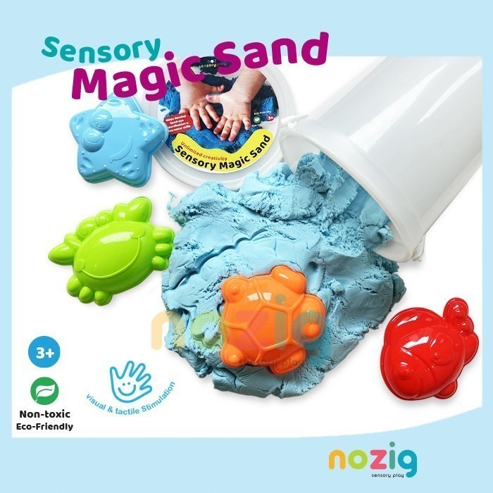 Sensory Magic Sand 2kg Tub Set Sand 4 Moulds Sensory Play Tactile Messy ...
