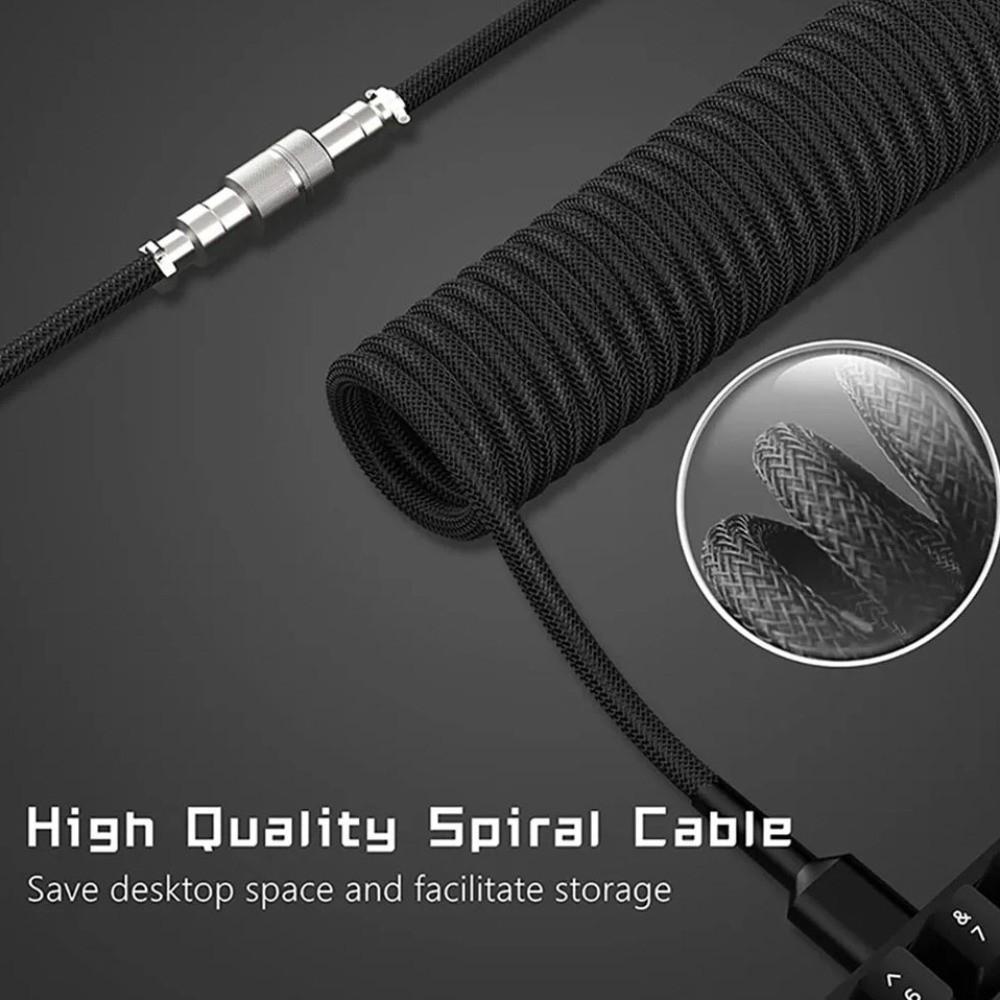 PRESTON Mechanical Keyboard Coiled Cable, USB a To Type C USB Port a ...