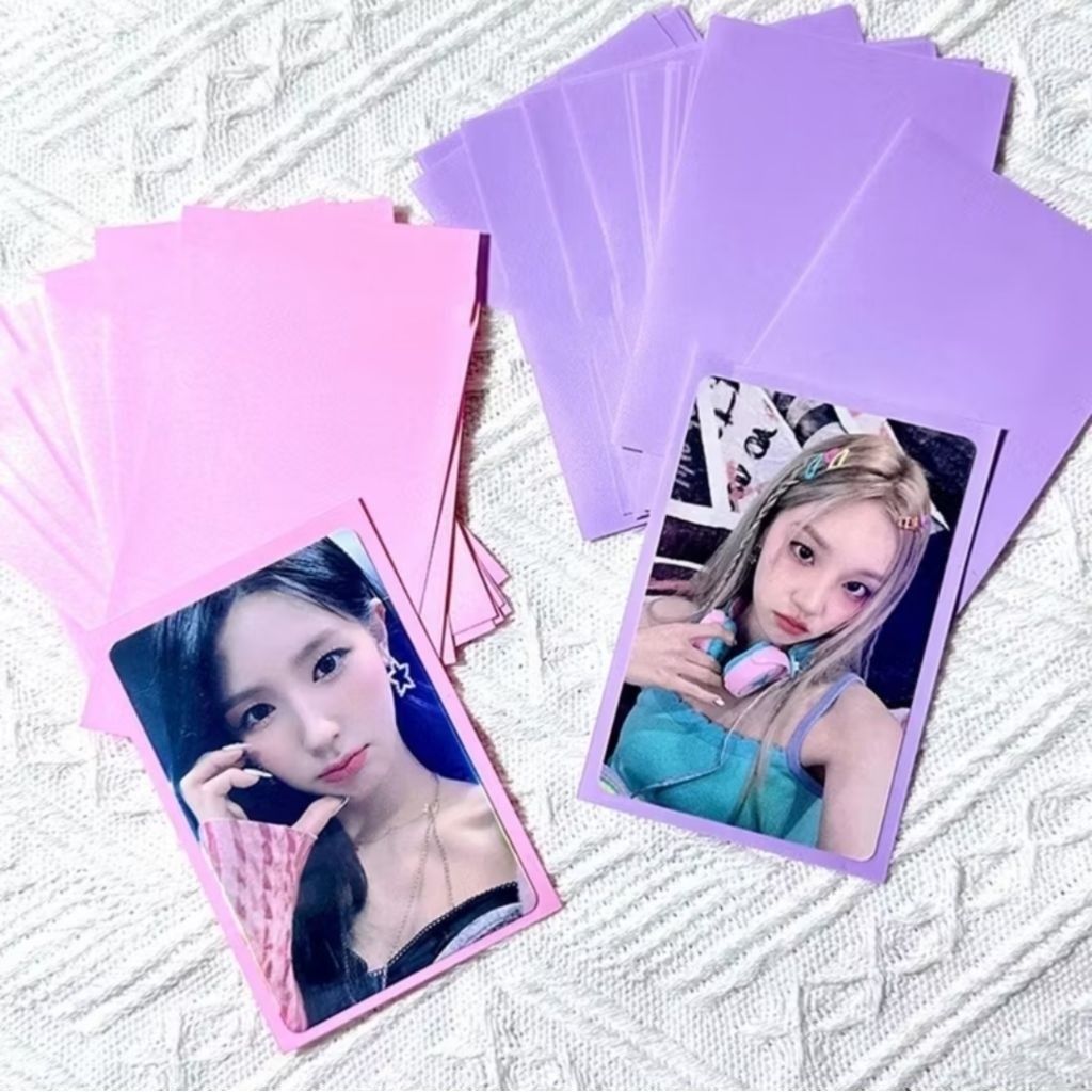 1PCS Inner Sleeve Photocard Warna Plastik Cover Transparant Pelindung Foto Album Photo Kartu A115 - Gambar 3