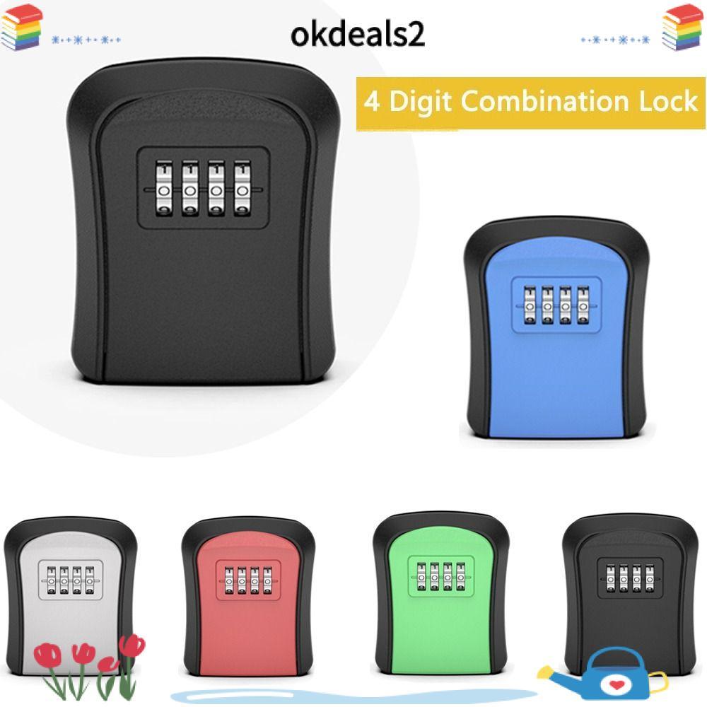 DEALSHOP 4 Digit Combination Lock, Wall Mounted Anti-theft Key Safe Box ...