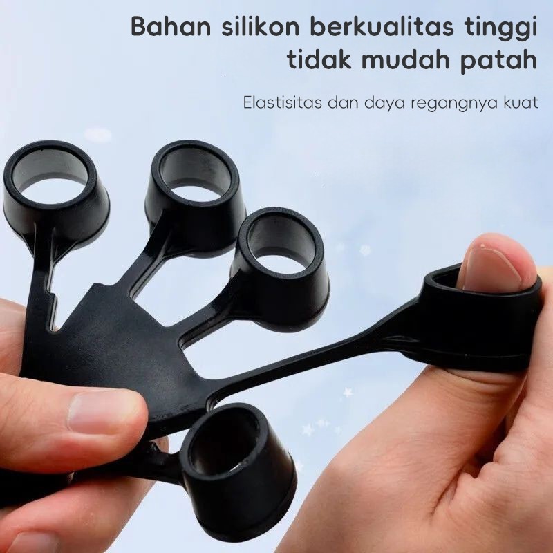 Finger Trainer/Finger Flexibility Training/Guitar Training Hand Grip /Strengthener Tension Restorer Silicone Finger Puller Finger Exerciser Grip Strength Trainer - Gambar 3