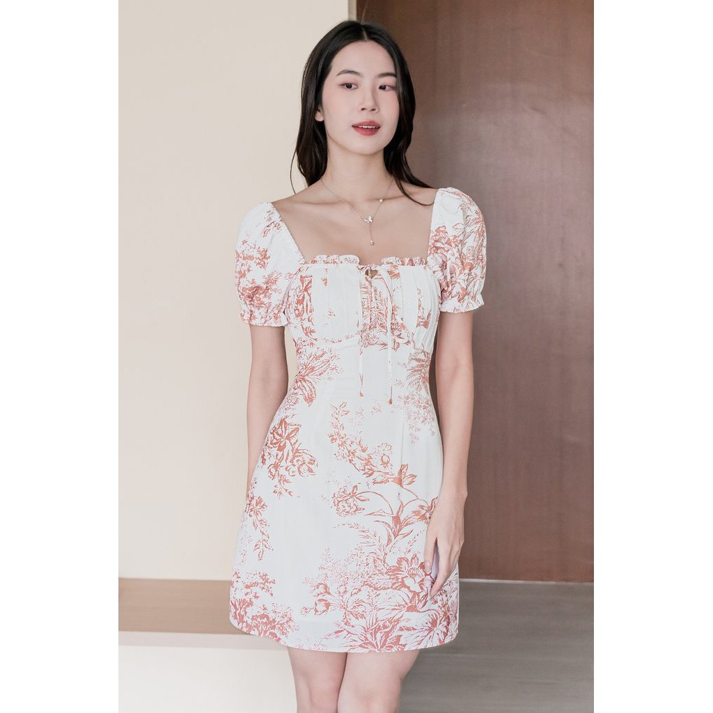 Dear Lyla Jovene Padded Pleat Front Dress V2 (Sienna Earthy Bliss ...