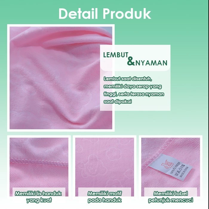 HANDUK MANDI MICROFIBER POLOS MOTIF EMBOSS 70X140 - Gambar 2