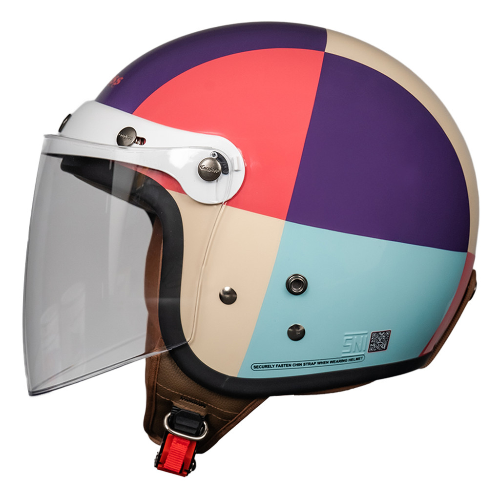 Cargloss CFH Hijab Retro Helm Half Face - Geometric Lucid Dream - Gambar 2