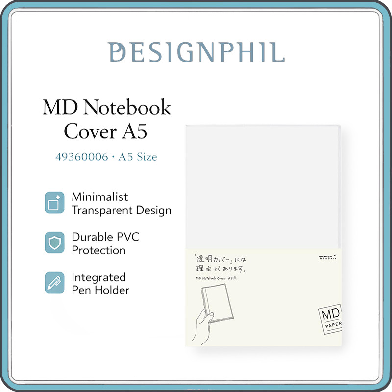 Midori MD Transparent Notebook Cover with Pen Holder – Clear PVC ...