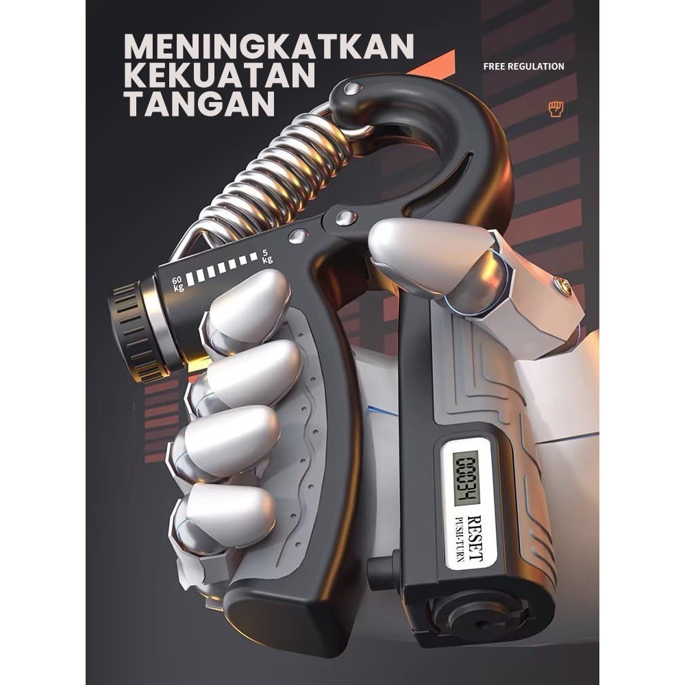 Alat Latihan Otot Tangan Handgrip Adjustable 5–60 Kg Ergonomis Anti Slip untuk Latihan Kekuatan Tangan Lengan - Gambar 3
