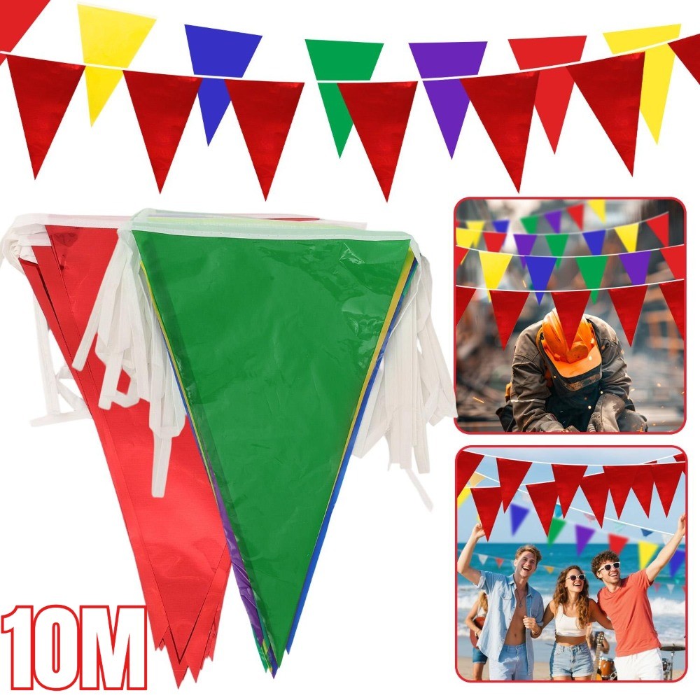 10M Multipurpose Colored Triangle Flag String Reusable Construction ...