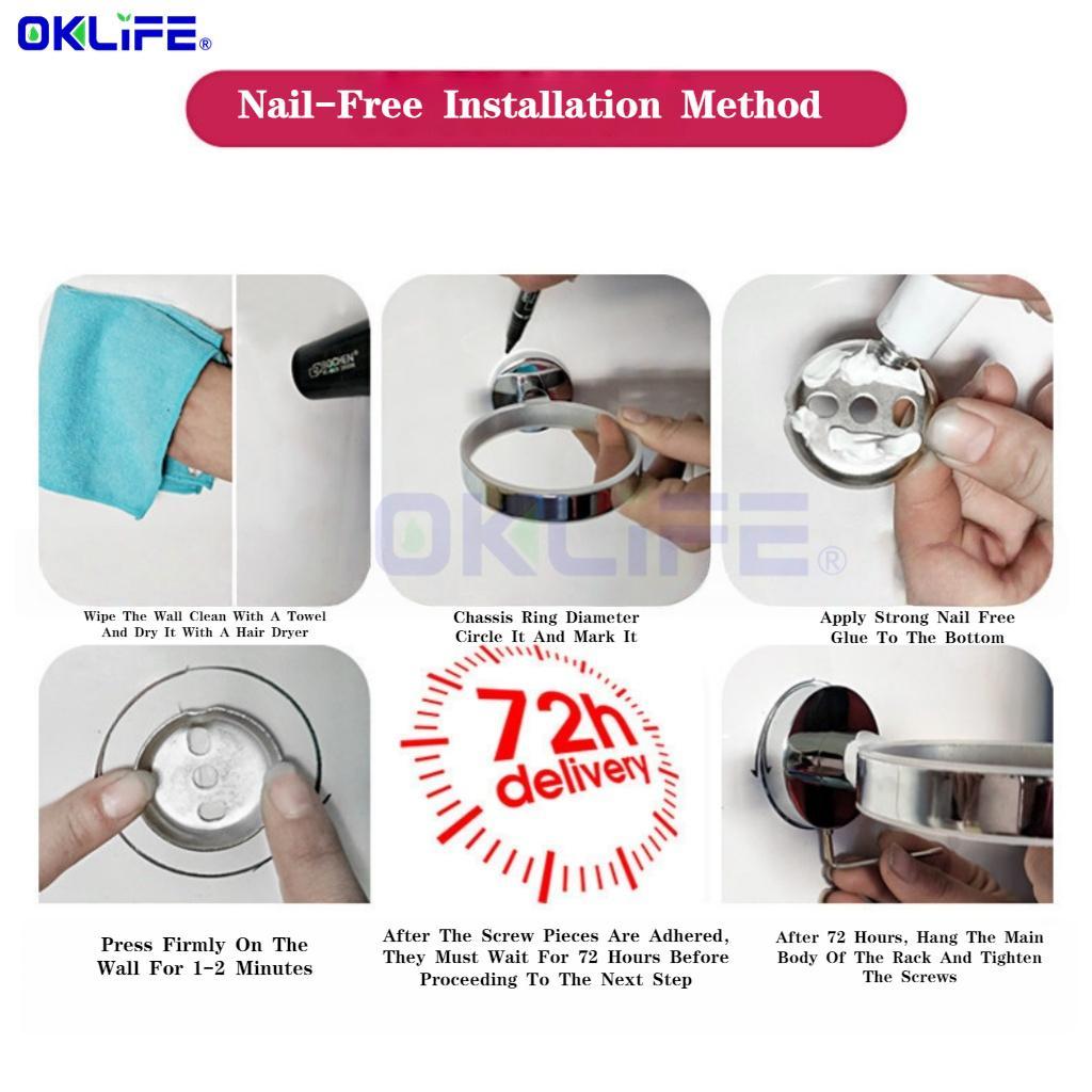 304 Stainless Steel Towel Rack Bath Towel Storage Rack No-Drill Towel Rack Bathroom Towel Rack view 8