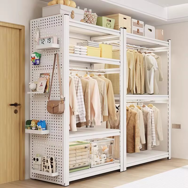 Open-style clothes rack, easy-to-assemble shelf, home wardrobe, floor ...