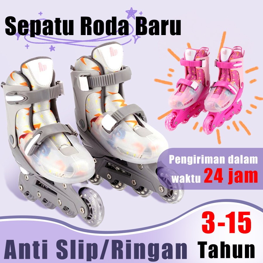 MTG-sepatu roda Oxelo/Sepatu Roda Anak Inline Roda Cas Baterai Rangka Aluminium Kuat Bonus Tas Praktis,lampu kedip/tidak licin/anti goyang/lnline skate/star/ukuran dapat disesuaikan/pu/gaya bajaj - Gambar 4