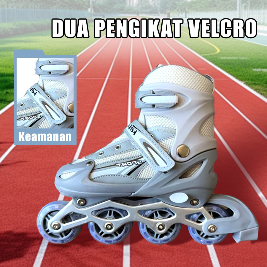 MTG sepatu roda Oxelo/Sepatu Anak Perempuan LED Model Mobil/Bajaj untuk Pemula hingga Dewasa,lampu kedip/tidak licin/anti goyang/lnline skate/star/ukuran dapat disesuaikan/pu/gaya bajaj/mode skateboard - Gambar 3