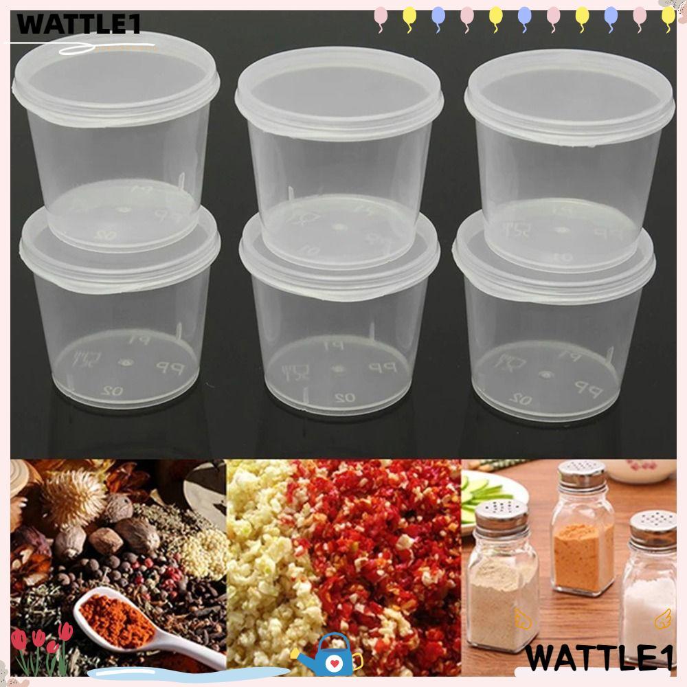WTTLE 50pcs Disposable Sauce Cup, with Hinged Lids Sealed and Leak ...