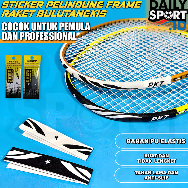 Stiker Pelindung Frame Raket Anti Gores dan Anti Lecet / Protector Frame Racket untuk Bulu Tangkis Tenis Squash Tahan Lama Mudah Dipasang