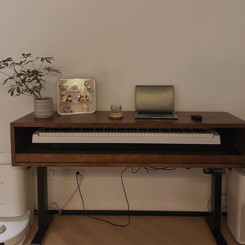 Tabletop electric piano production desk, keyboard, solid wood ...