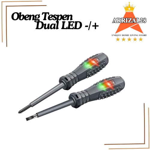 2 IN 1 OBENG TESPEN DUAL LED BOLAK BALIK - / +
