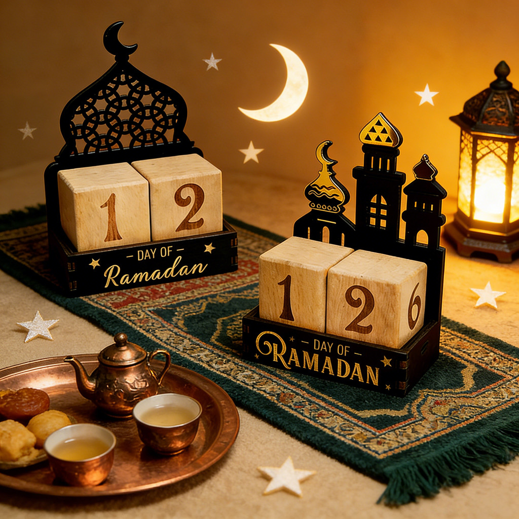 2026 Ramadan Countdown Calendar Hari Raya Retro Wooden Ornament Eid ...