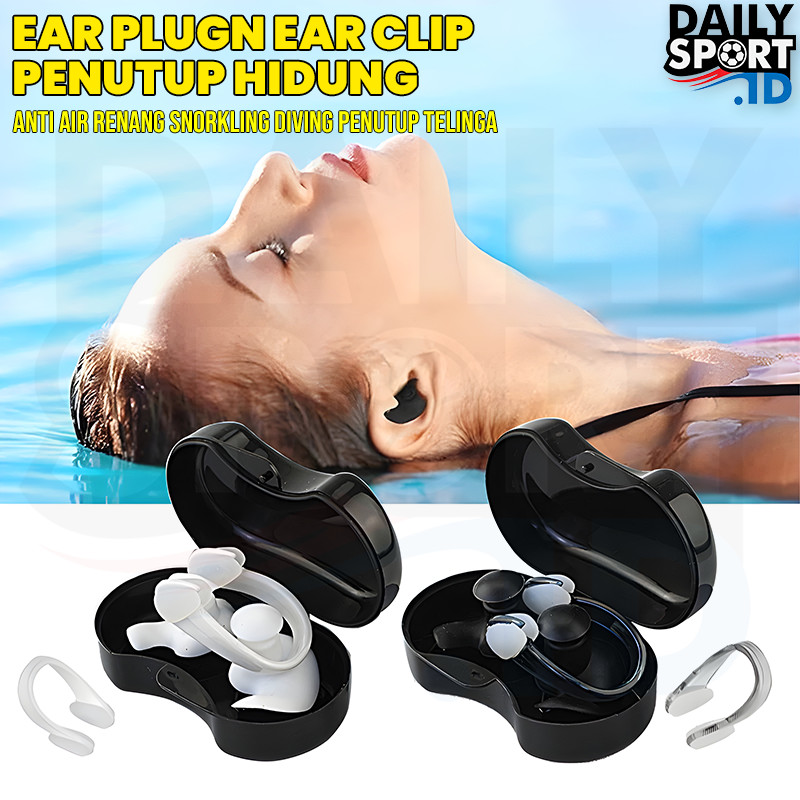 Penutup Telinga Renang Earplug Nose Clip Suit Silicone Swimming Earplugs Set Ear Plugs For Diving/Surfing/Swimming - Gambar 2