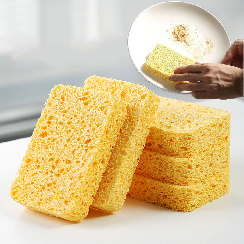 Yellow Wood Pulp Cleaning Sponge/ Kitchen Dishwashing Cloth/ Skin ...