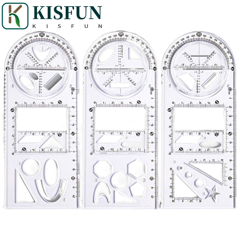 KISFUN Geometric Ruler, Mathematics Drawing Rulers Mathematics Ruler ...