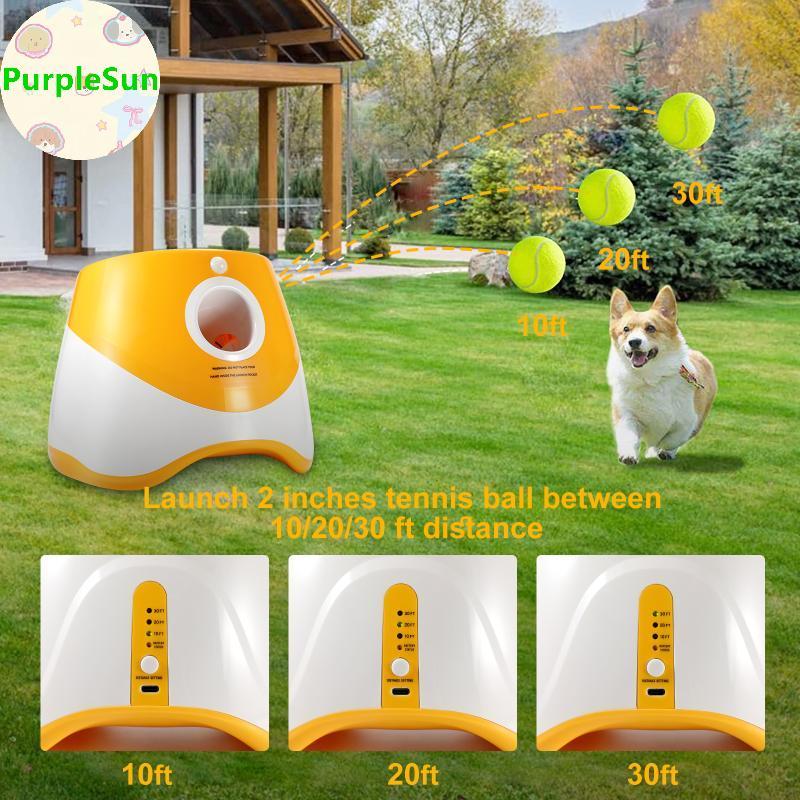 PurpleSun Dog Toys Tennis Launcher Automatic With 3 Ball Pet Dogs Chase ...