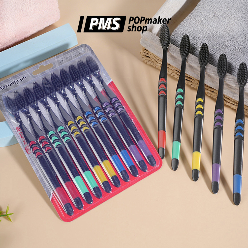 POPmaker Sikat Gigi Dewasa 10 Pcs Lembut Nyaman