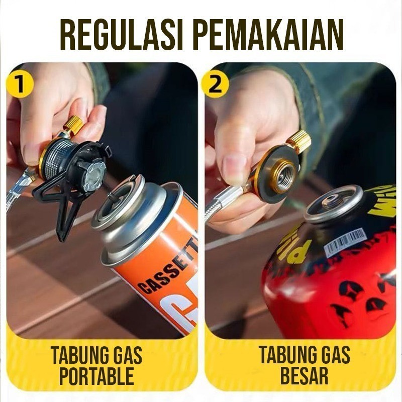 Kompor Camping Lipat Kovar Mini 003-5 Portable Outdoor Stove Selang Api Biru 2800W Anti Lengket Hemat Tabung Untuk Camping Hiking & Piknik - Gambar 4