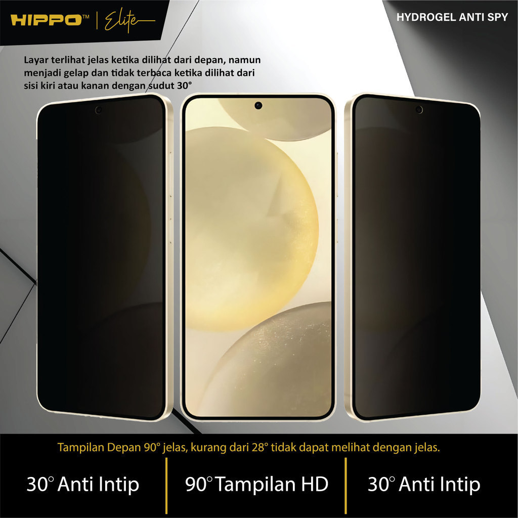 Hippo Elite HYDROGEL Clear / Anti Spy / Matte / Anti UV Blue Light ALL Type Handphone - Anti Gores - Not Tempered Glass - Full Screen - Gambar 3