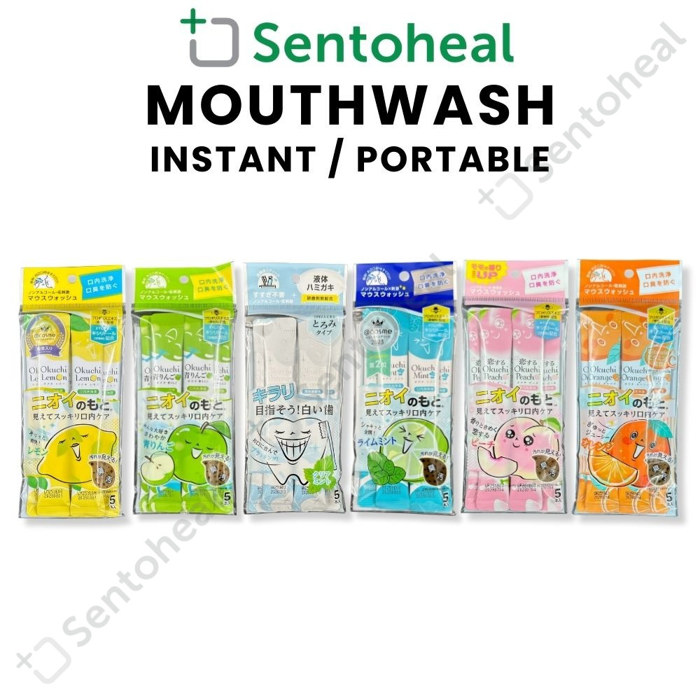 Okuchi Instant Mouth Wash Lemon/ Mint/ Apple/ Orange/ Peach/ Strawberry ...