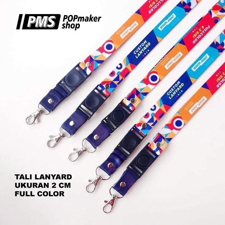 POPmaker shop Cetak Tali ID Card H639 - Lanyard 2cm Full Color Sublim Panjang / Tali HP Universal Motif Branded, Gantungan HP & ID Card untuk Kantor, Sekolah, atau Event COD