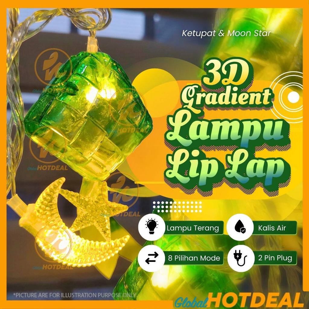 [RAYA 2026] 3D Crystal Gradient Ketupat MoonStar Lampu Raya Ketupat ...