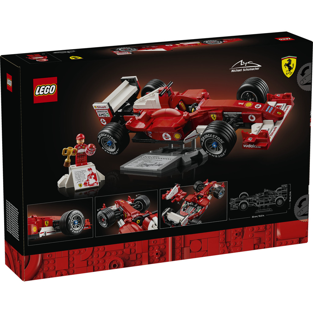 LEGO Icons 11375 Ferrari F2004 & Michael Schumacher (735 Pieces), Mainan Anak Laki-Laki, Mainan Mobil, Block - Gambar 4