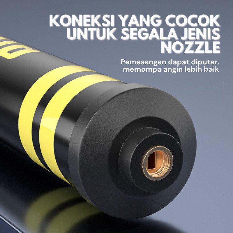 Pompa Angin Portable 130 PSI Besi Tahan Lama untuk Bola Sepak Basket Voli dengan XTRA Pentil, Desain Ringan Mudah Dibawa dan Cepat Isi Angin - Gambar 4
