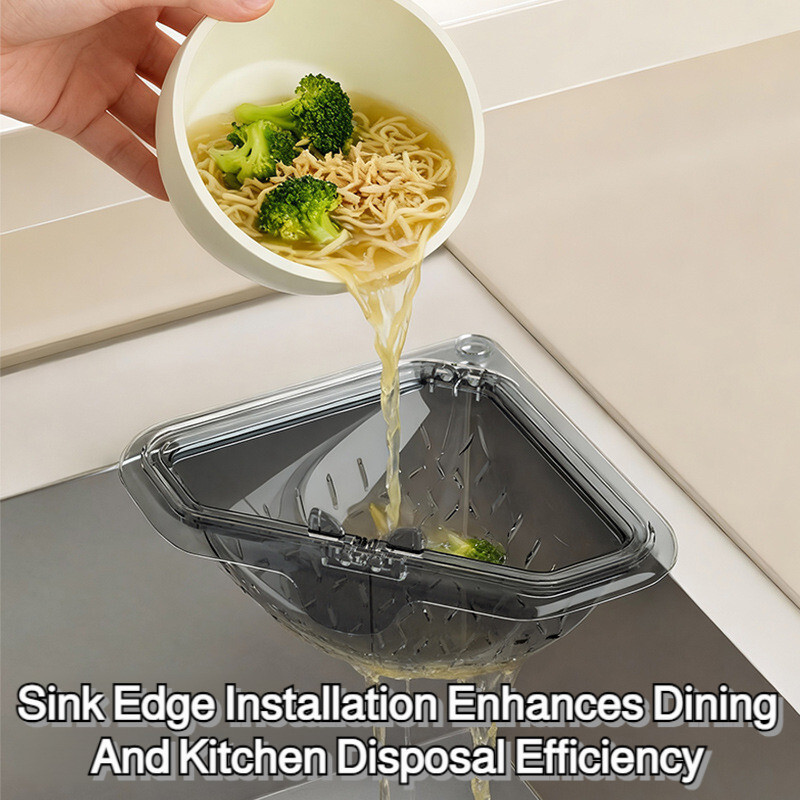 💫No Dirty Hands💫Triangle Multifunctional Food Waste Filter Basket ...