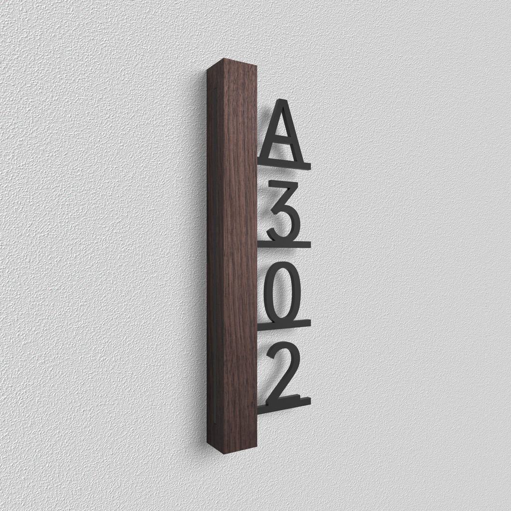 Vertical 31x11cm Customized Unit Number Signage Home Entrance ...