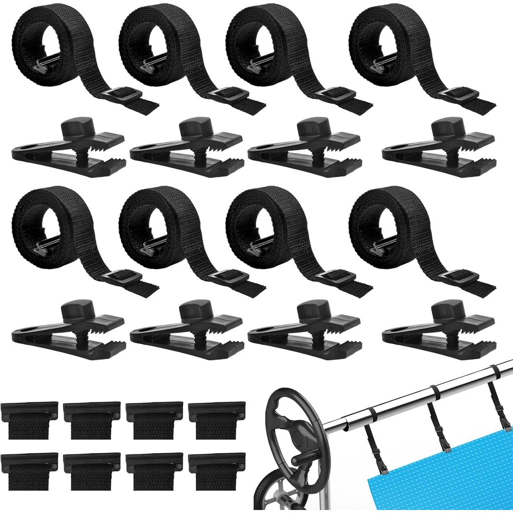 24 Pcs Pool Solar Cover Reel Attachment Kit, Solar Cover Reel Blanket ...