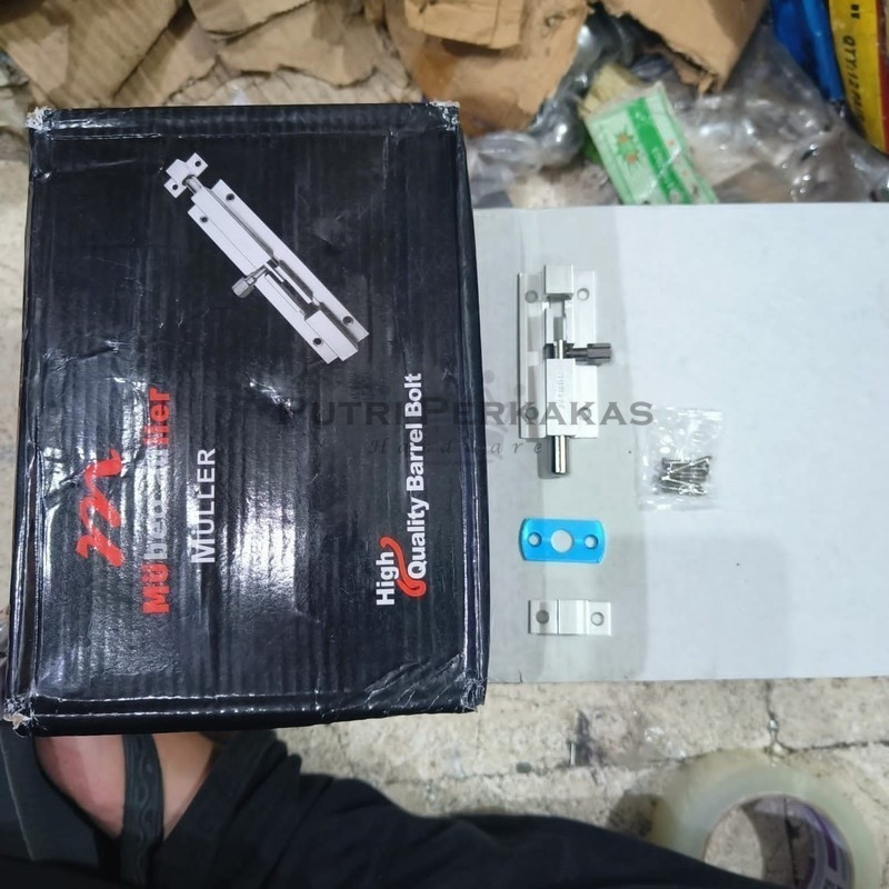 Grendel aluminium MULLER 6 8 10 " inch Pengunci Selot Kunci Pintu Slot Jendela ORIGINAL - Gambar 4