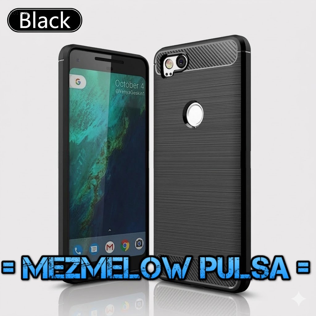 Case Fiber Carbon Case Caseng Casing Softcase GOOGLE PIXEL 2 BIASA - Gambar 2