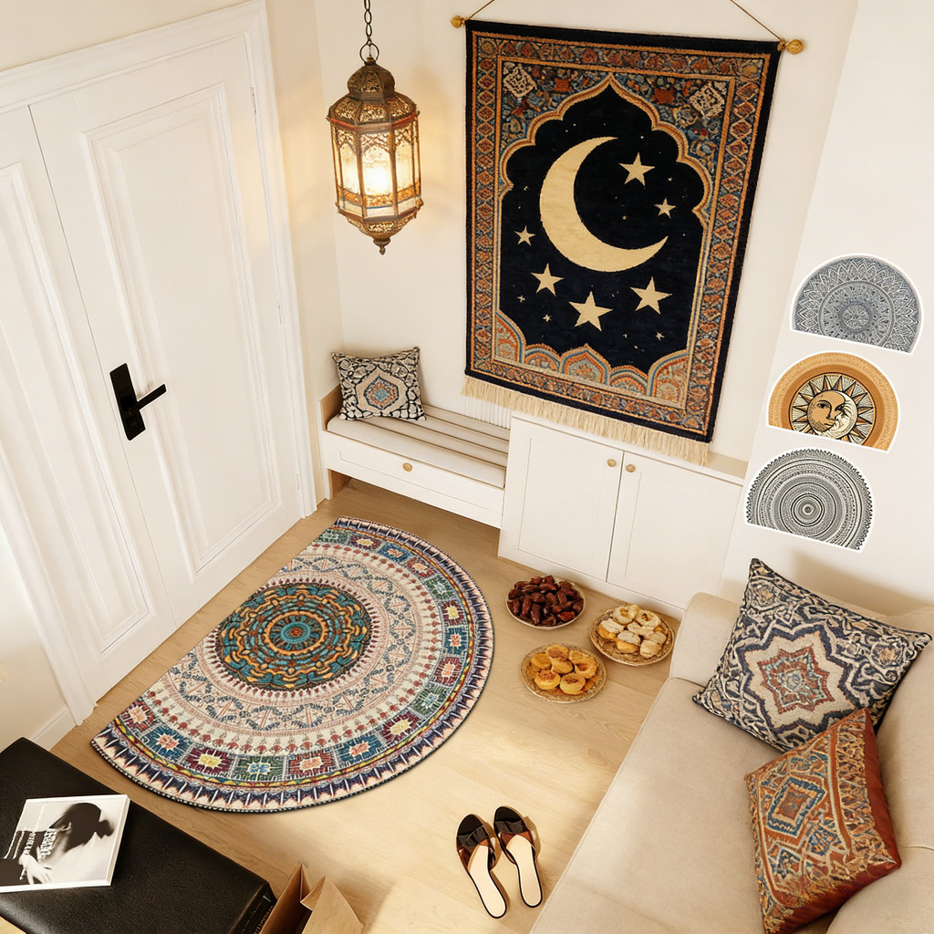 Ramadan Floor Mat Hari Raya Alas Pintu Rero Semi Circular Karpet Home ...