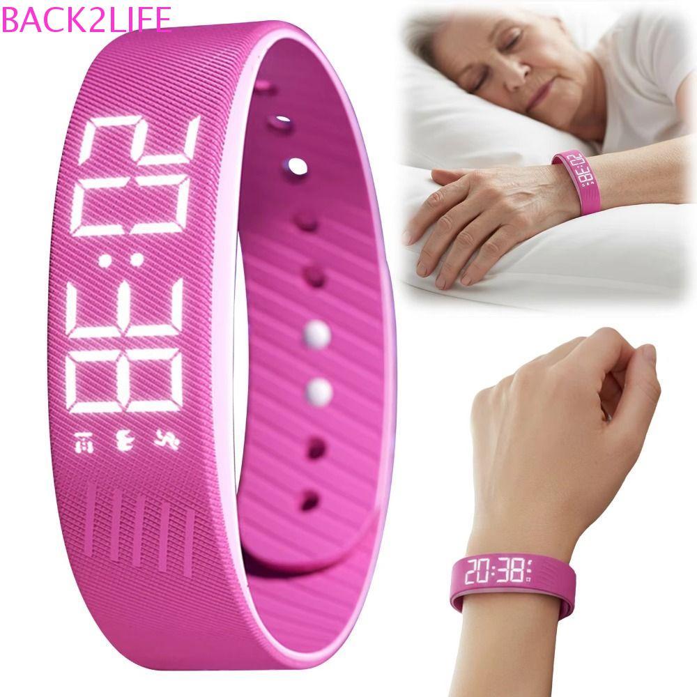 BACK2LIFE Vibrating Alarm Wristband, Adjustable Band Silent Vibration  Silent Smart Band, Pedometer Function Wake Up Wristband LED Digital Display  Sports Watch Sleep Tracker