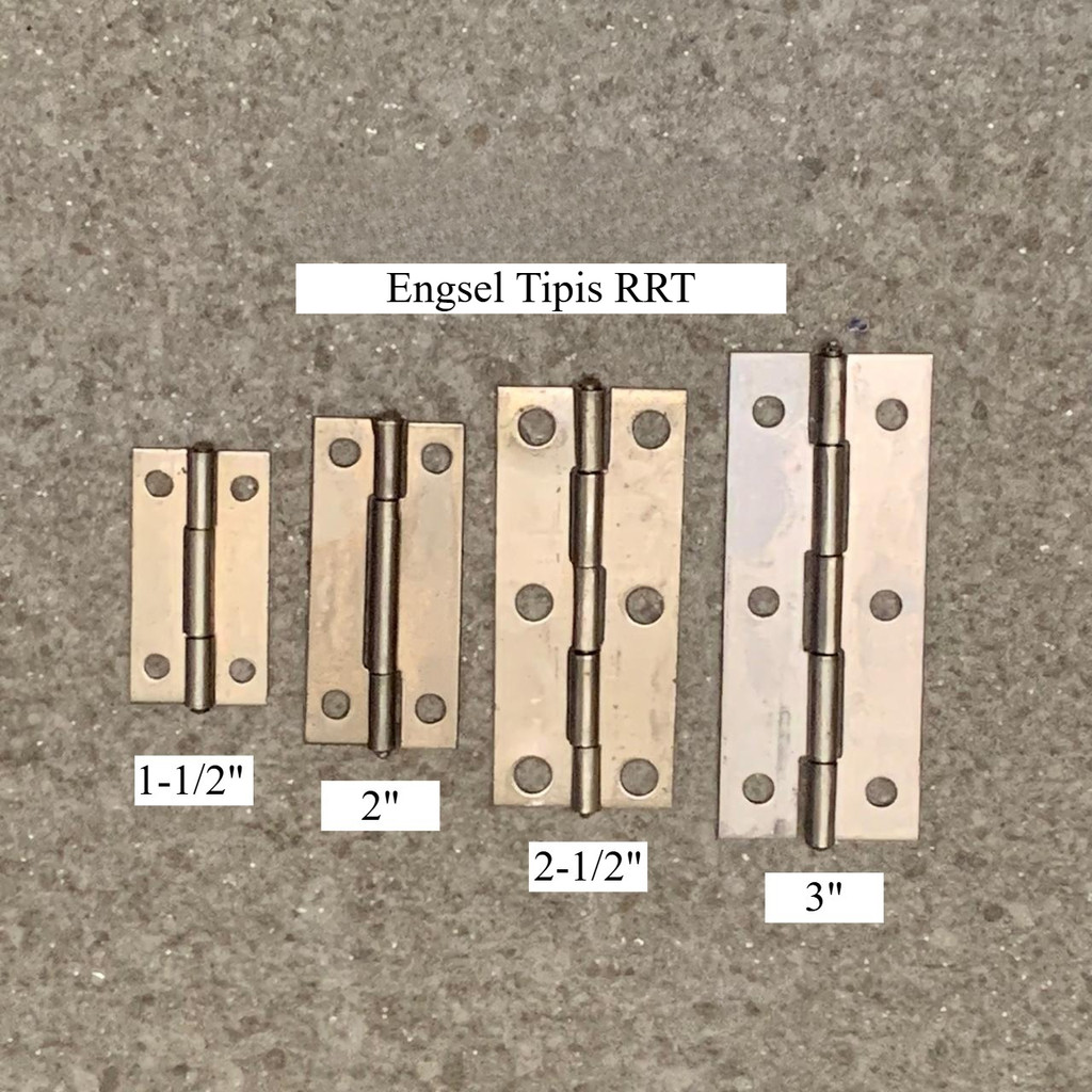 Engsel Tipis RRT [1 kotak 24 pcs] 1.5" 2" 2.5" 3" Inch / Engsel Kupu / Engsel Lemari Kecil