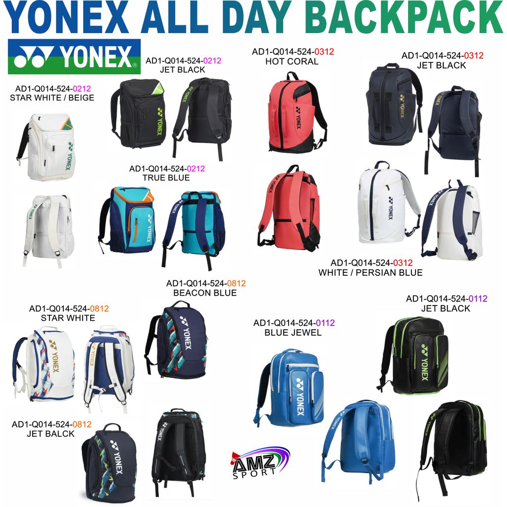 YONEX BADMINTON BACKPACK AD1-Q014-524-0112 / 0212 / 0312 / 0412