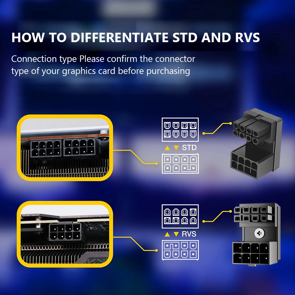 ATX 8Pin 180 Degree Angled Connector GPU Graphics Card Power Connector ...