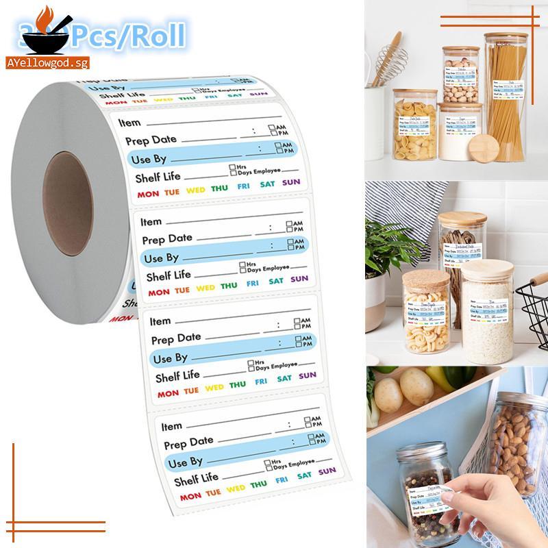 AYellowgod 300Pcs/Roll Kitchen Date Food Stier Label Stationery Stier ...