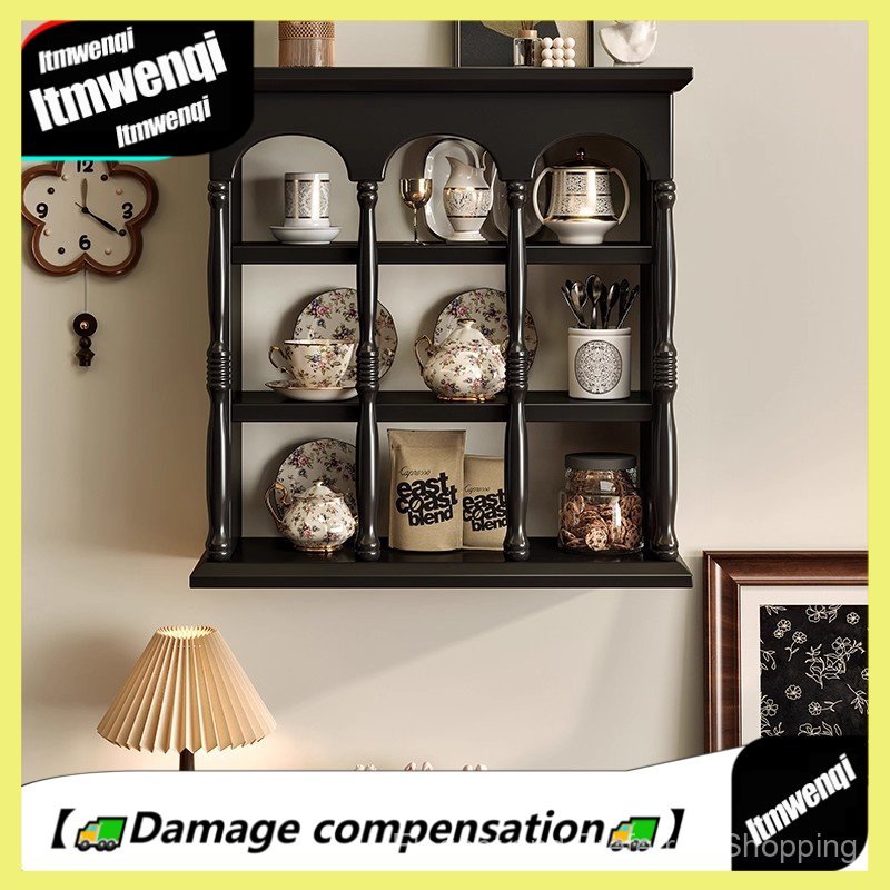Cup Holder Wall-Mounted Solid Wood French Retro Cup Holder Coffee ...