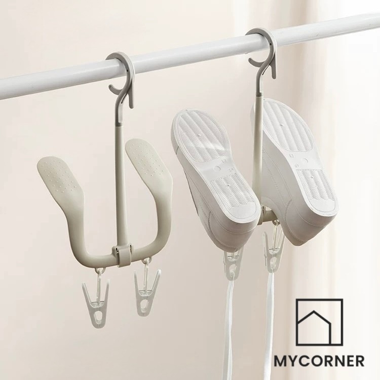 Shoe Drying Rack Balcony Multi-Functional Creative Windproof Double ...