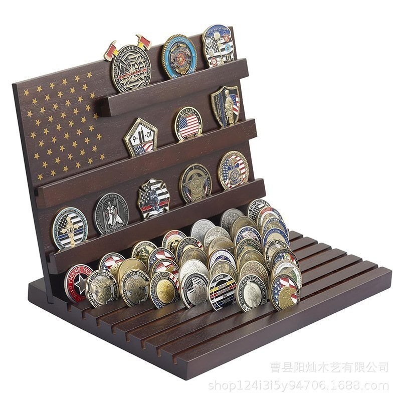Next Day Commemorative Coin Display Rack Storage Wooden Desktop Multi ...